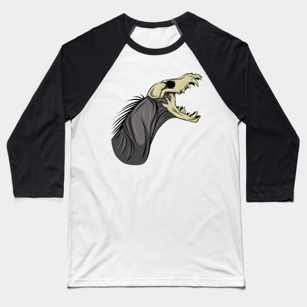 Skull Monster Baseball T-Shirt by SakuraDragon